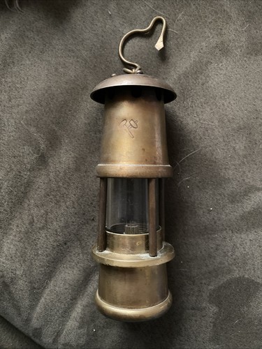 Alte messing grubenlampe - messing,